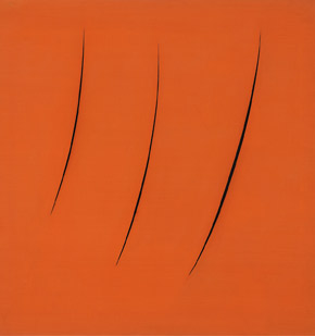 Lucio Fontana's Spatial Concept, Expectations (photo by Fondazione Lucio Fontana/ARS, Olnick Spanu Collection, 1959)