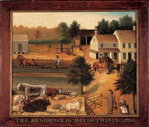 Edward Hicks's The Residence of David Twining, 1785 (American Folk Art Museum, 1846)