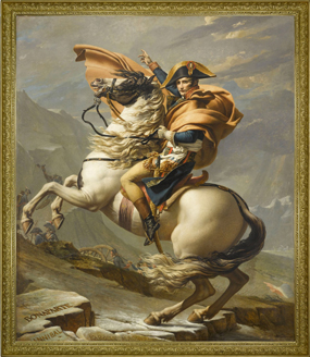 Jacques-Louis David's Bonaparte Crossing the Alps (Château de Malmaison, 1800–1801)