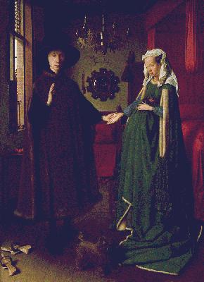 Jan van Eyck's Arnolfini and His Wife (National Gallery, London, c. 1434)